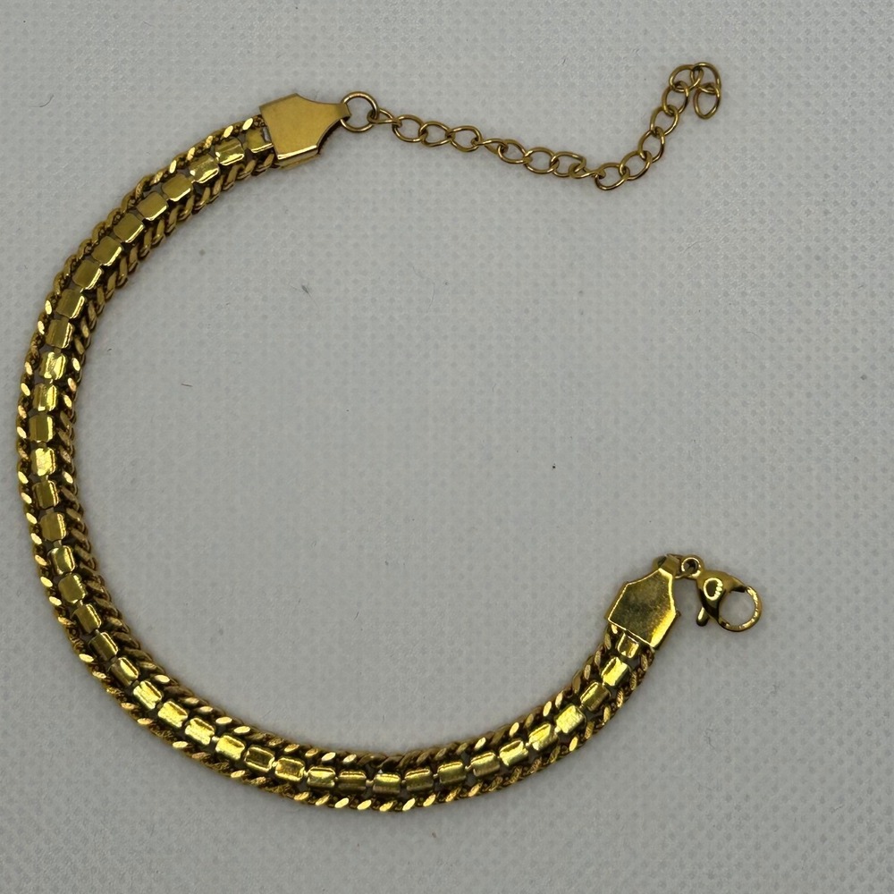 Gold Tone Multi Color Crystal Chain Bracelet Womens Adjustable Rainbow Jewelry - Picture 5 of 6